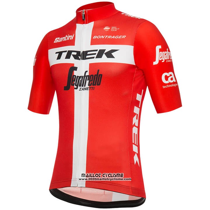 2018 Maillot Ciclismo Trek Segafredo Champion Danemark Manches Courtes et Cuissard